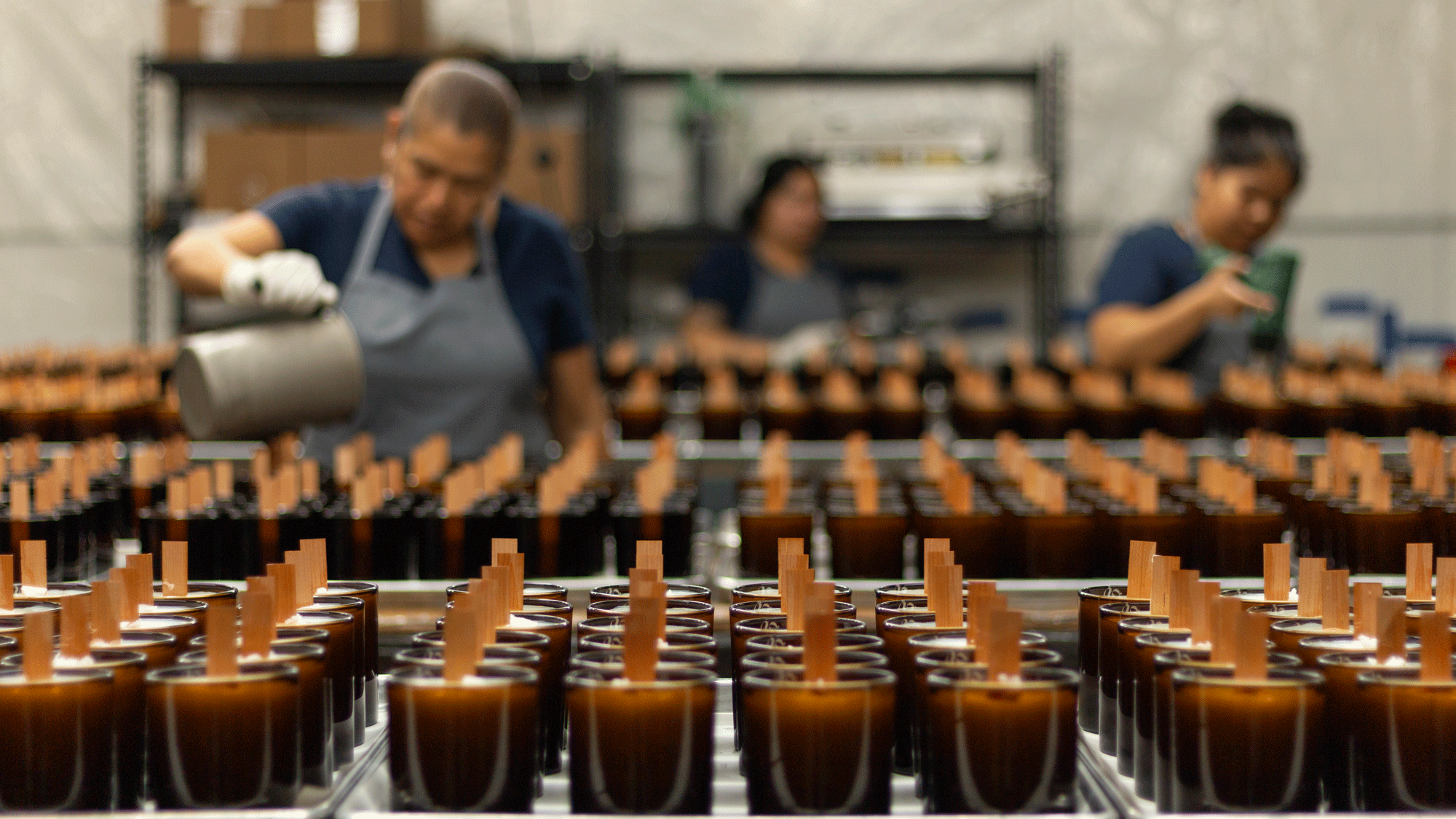 Custom Candles L.A. production floor