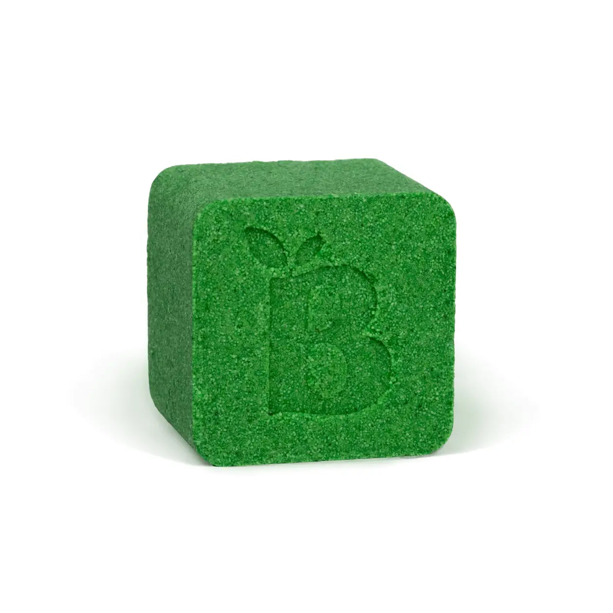 Green custom bath bomb with debossed brand logo – 5 oz | Custom Candles LA