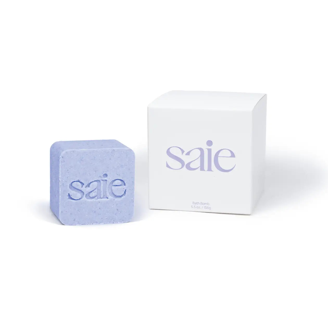 Purple custom bath bomb with debossed brand logo and white box – 5 oz | Custom Candles LA