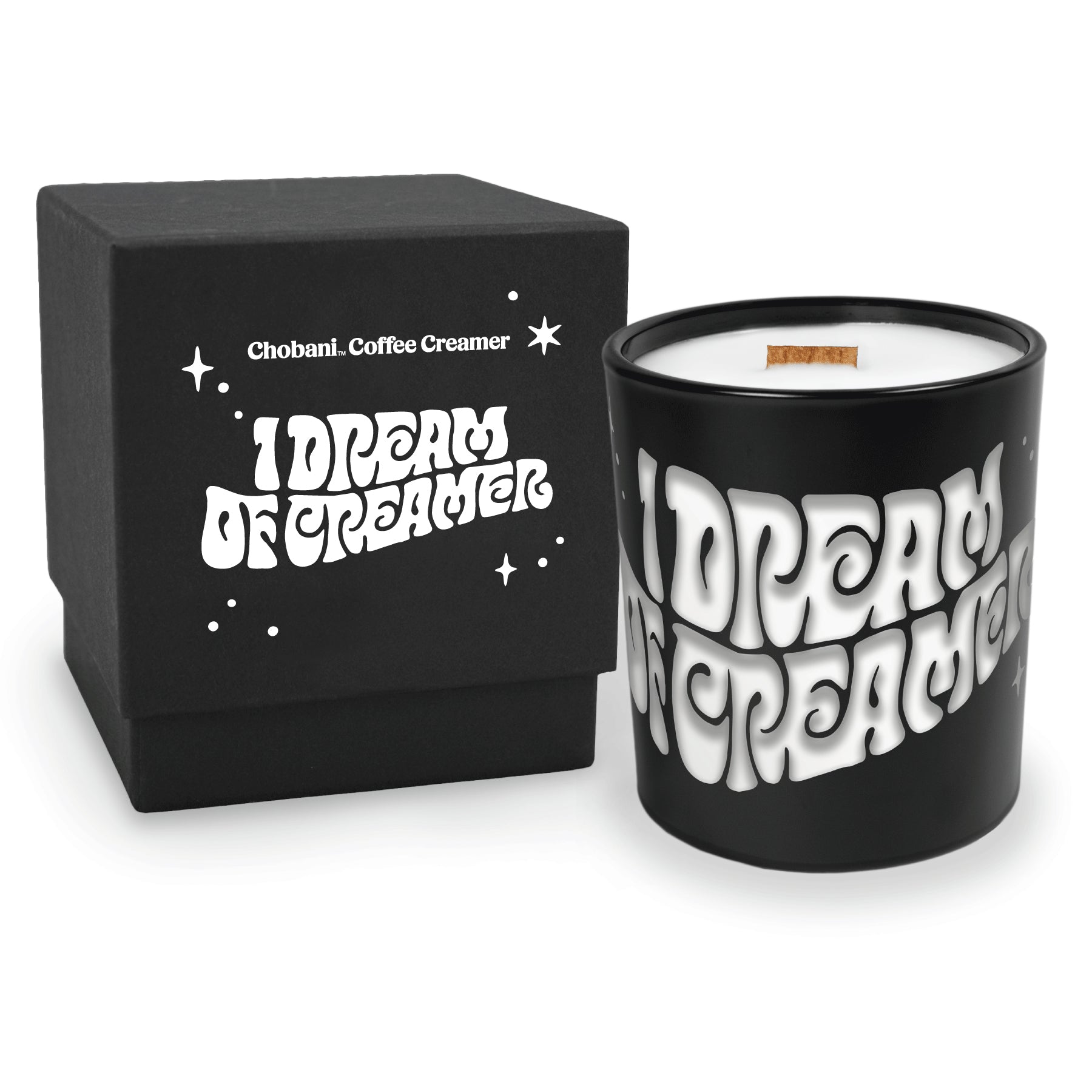 Black luxury candle with elegant gift box and custom engraving, 14 oz size, premium presentation