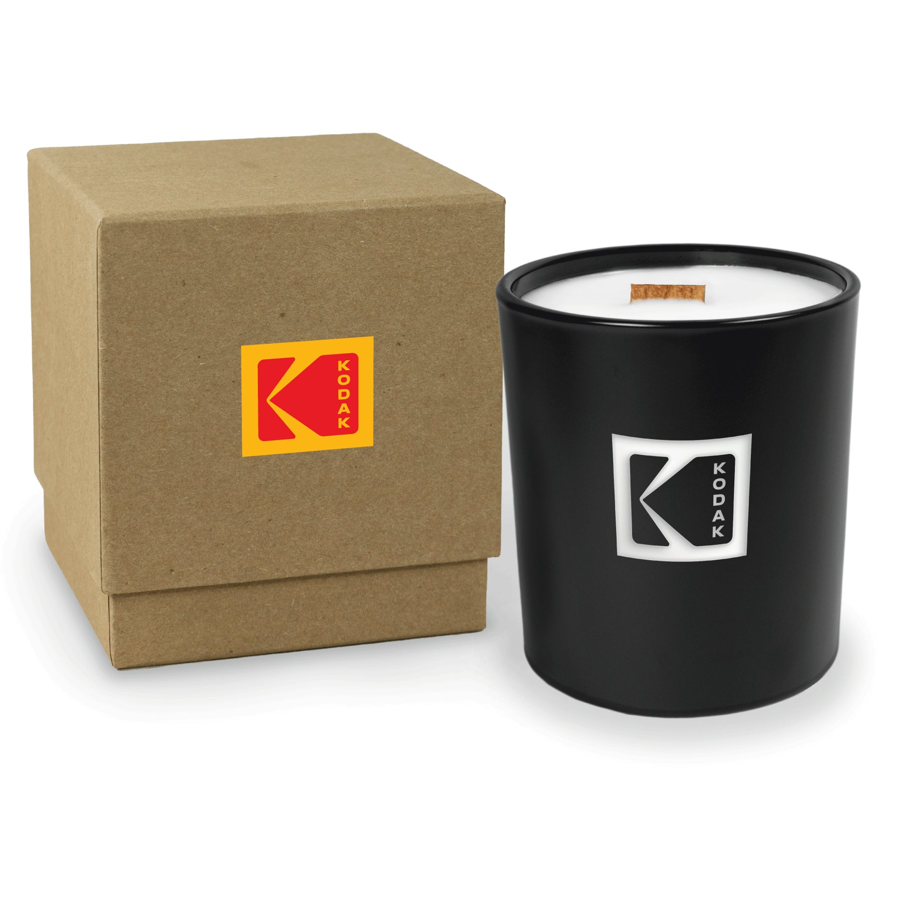 Black luxury candle with elegant gift box and custom engraving, 14 oz size, premium presentation