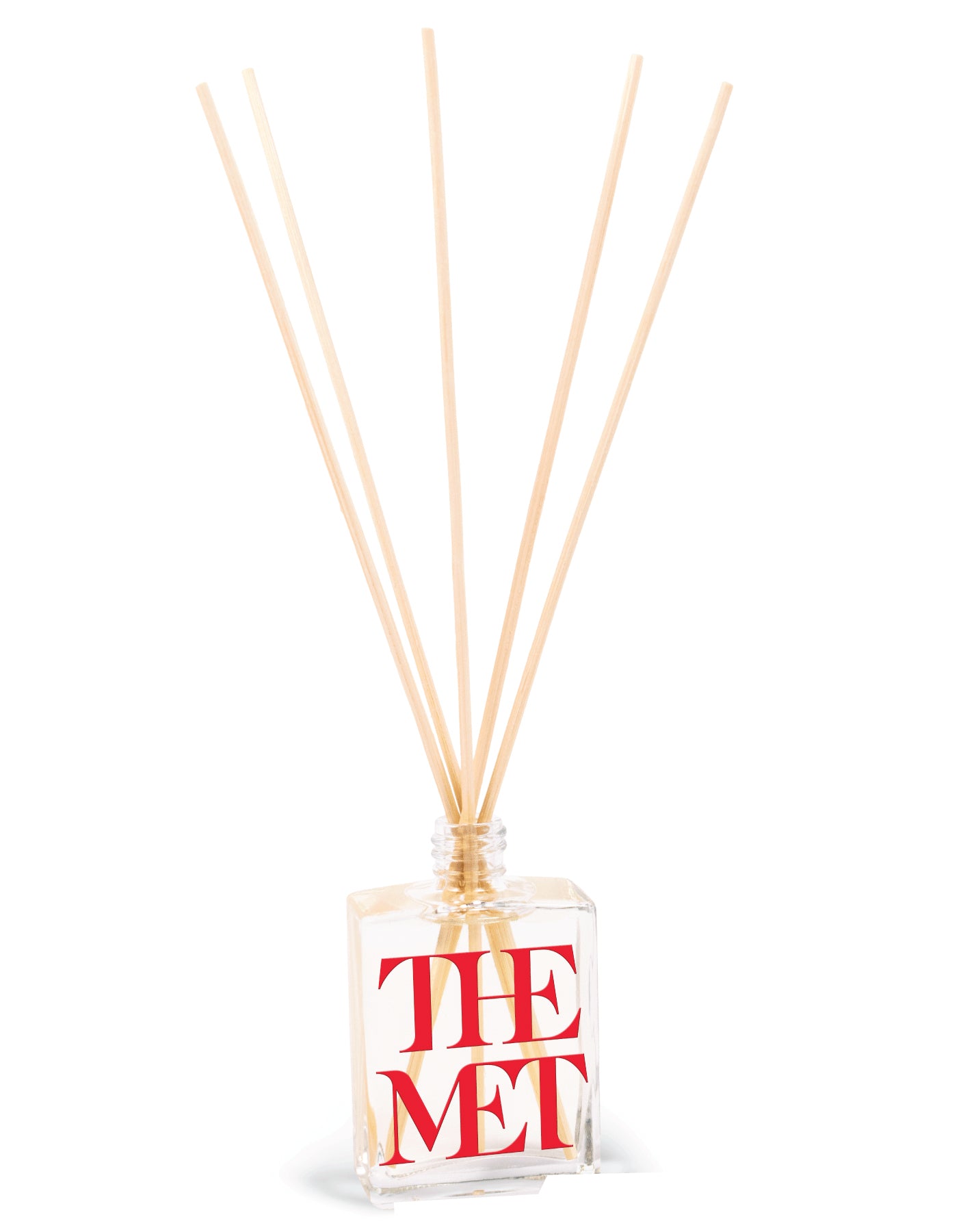 2 oz mini reed diffuser with clear glass bottle and reeds inserted, featuring custom logo branding