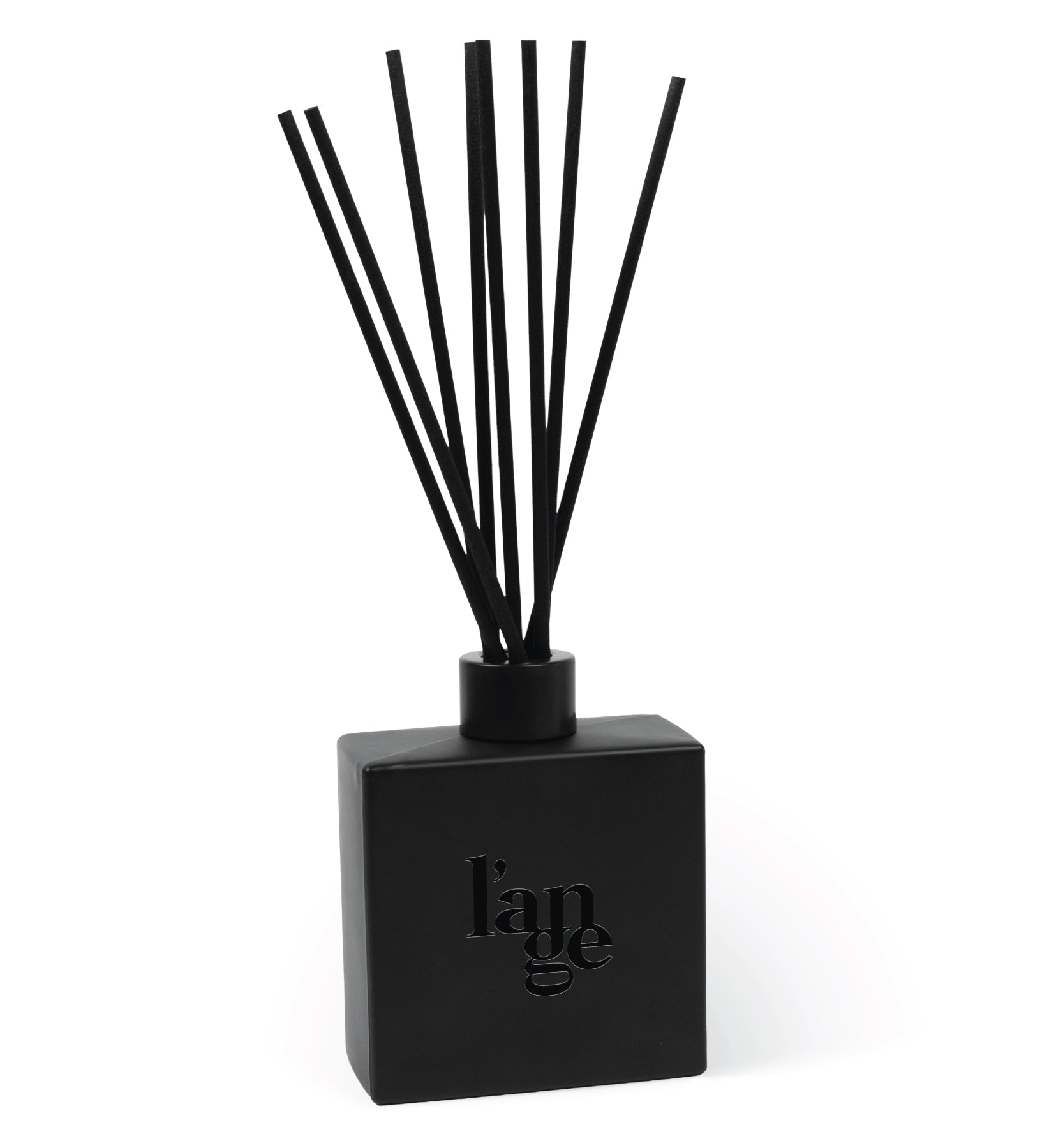 8 oz black reed diffuser with custom high gloss branding