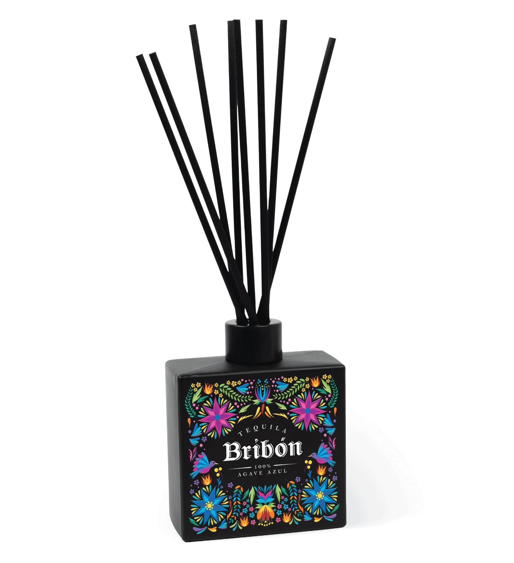 8 oz black reed diffuser with custom full color branding