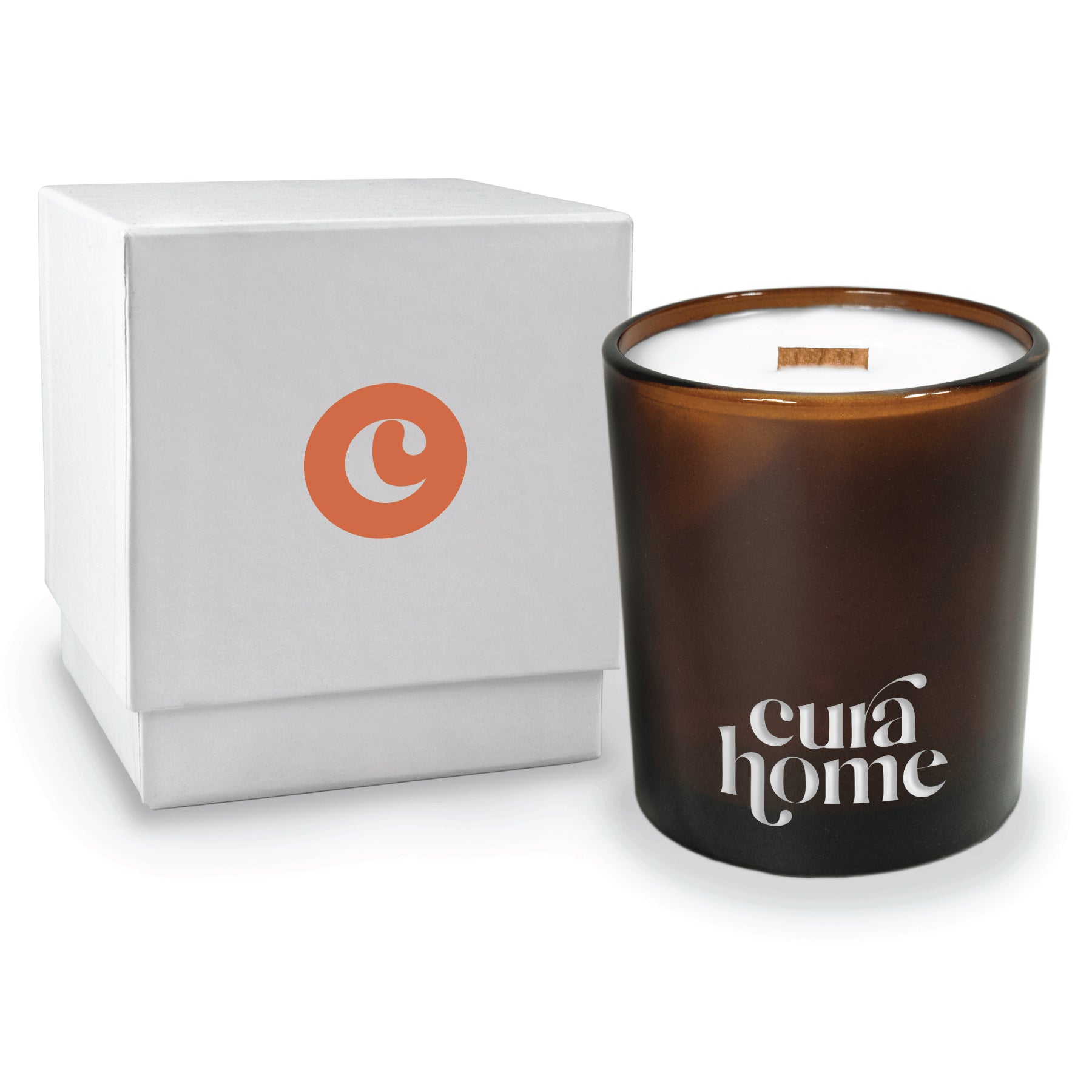 14 oz. Glossy Amber Candle with Gift Box - Engraved