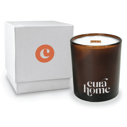 14 oz. Glossy Amber Candle with Gift Box - Engraved