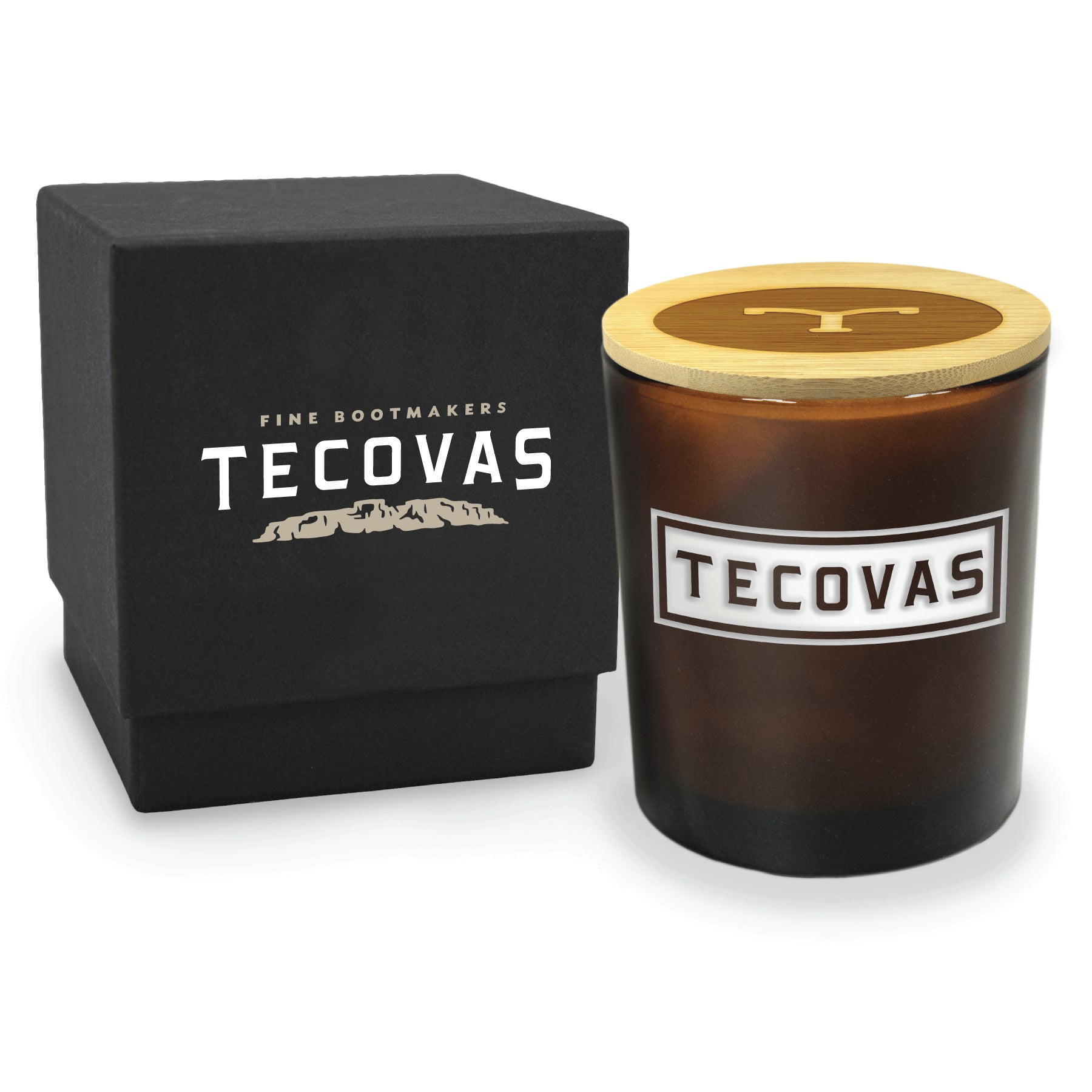 14 oz. Glossy Amber Candle with Gift Box - Engraved