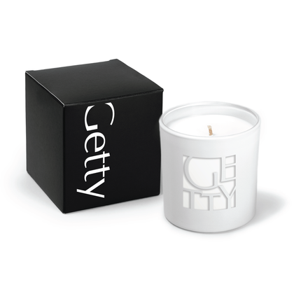 9 oz. White Candle with Gift Box - Engraved Sample
