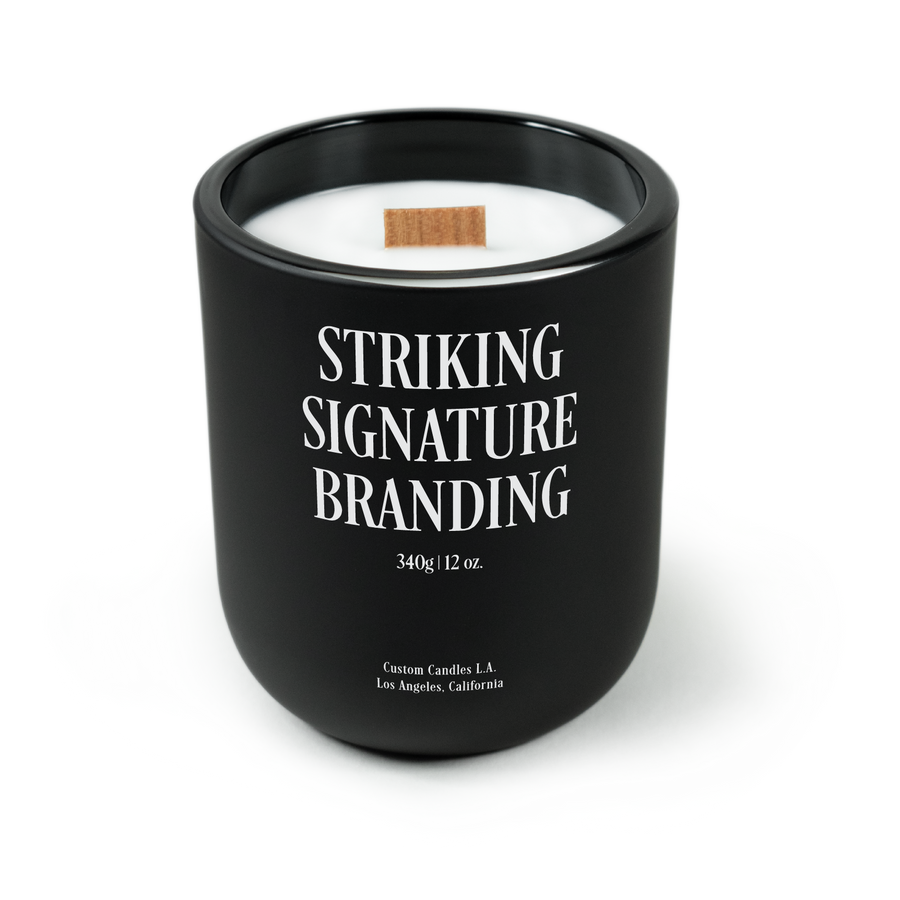 Sample: Custom Branded Candle – 12 oz Signature – Onyx (Jet Black)