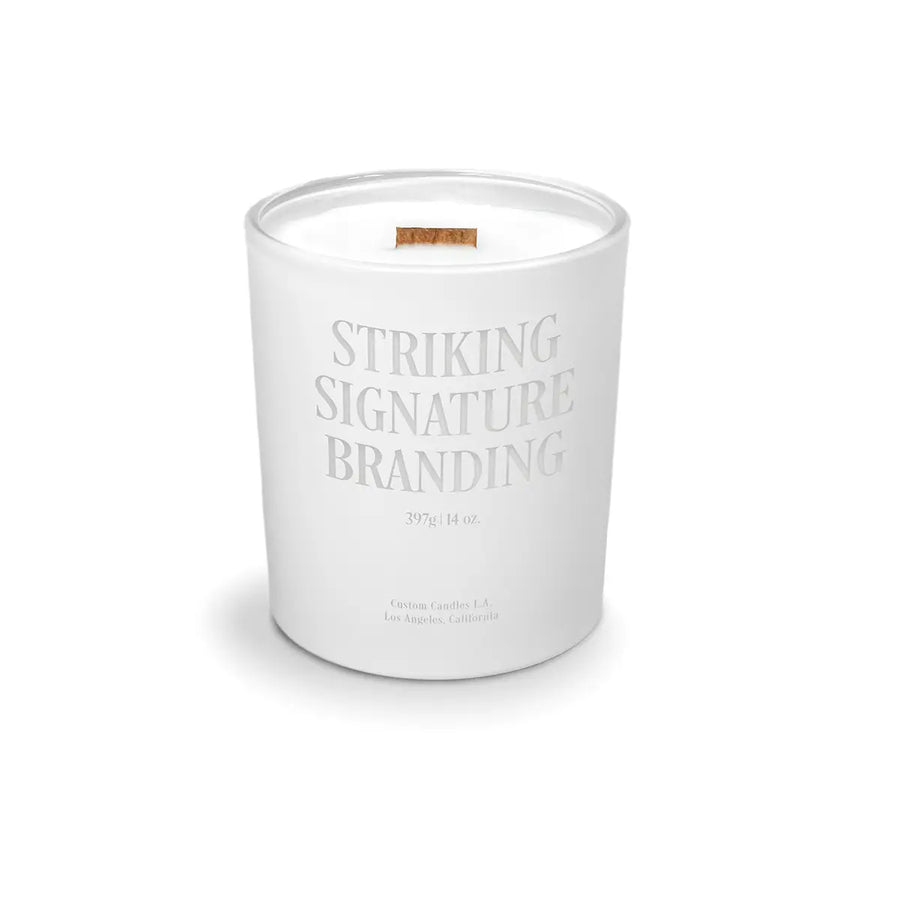 Sample: 14oz Custom Engraved Luxury Candle – Matte White