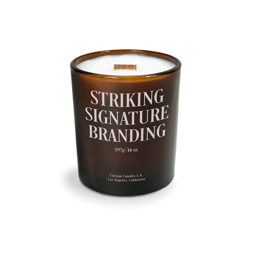Sample: 14oz Custom Printed Luxury Candle – Glossy Amber