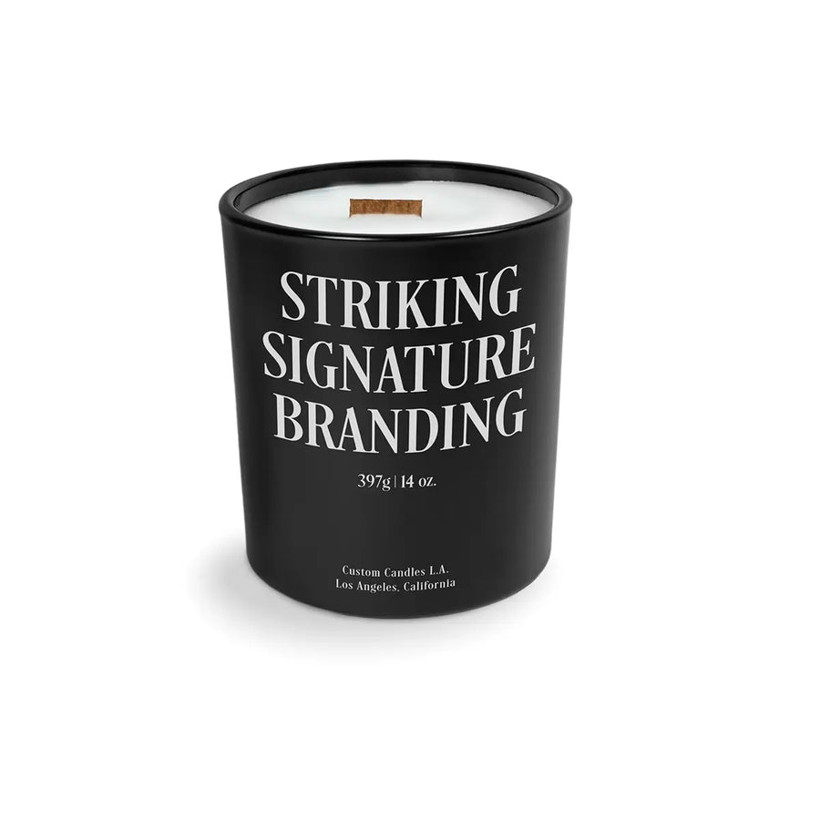 Sample: 14oz Custom Printed Luxury Candle – Matte Black