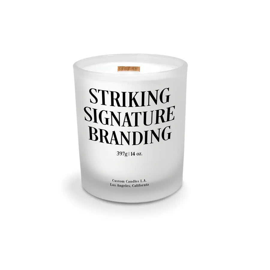 Sample: 14oz Custom Printed Luxury Candle – Satin Frosted