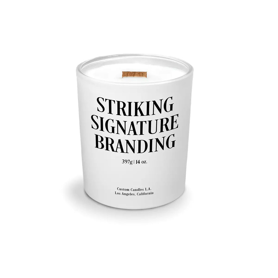 Sample: 14oz Custom Printed Luxury Candle – Matte White