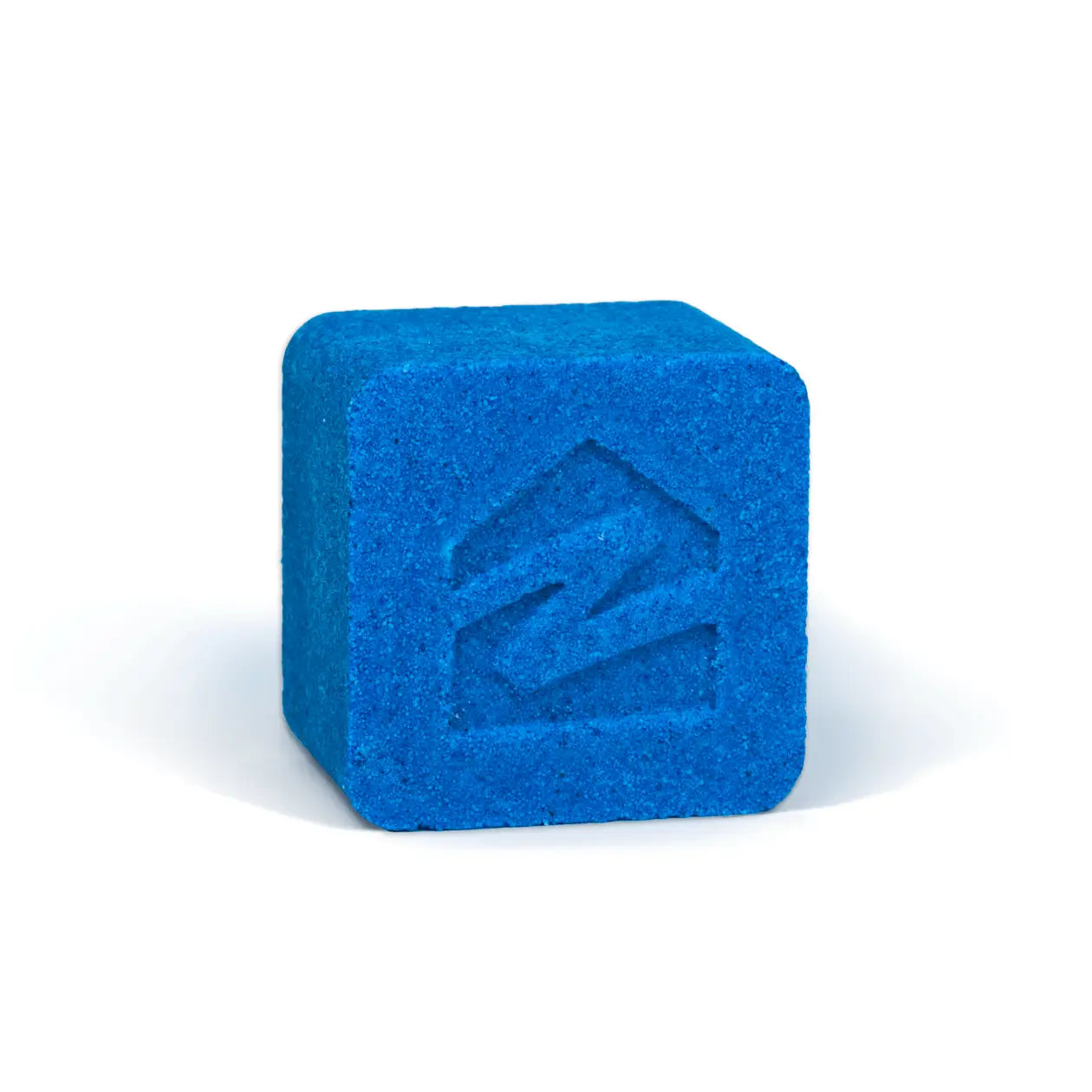 Blue custom bath bomb with debossed brand logo – 5 oz | Custom Candles LA