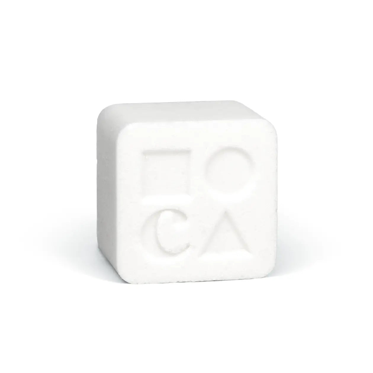 White custom bath bomb with debossed brand logo – 5 oz | Custom Candles LA