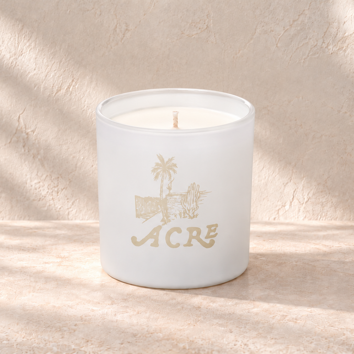 Matte White 9 oz. Classic Engraved Candle with a custom engraved logo, unlit.