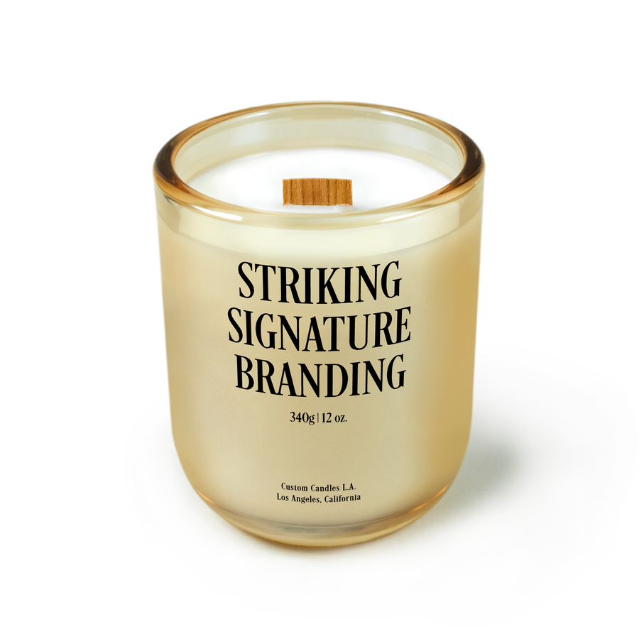 Sample: Custom Branded Candle – 12 oz Signature – Golden Hour (Glimmering Gold)