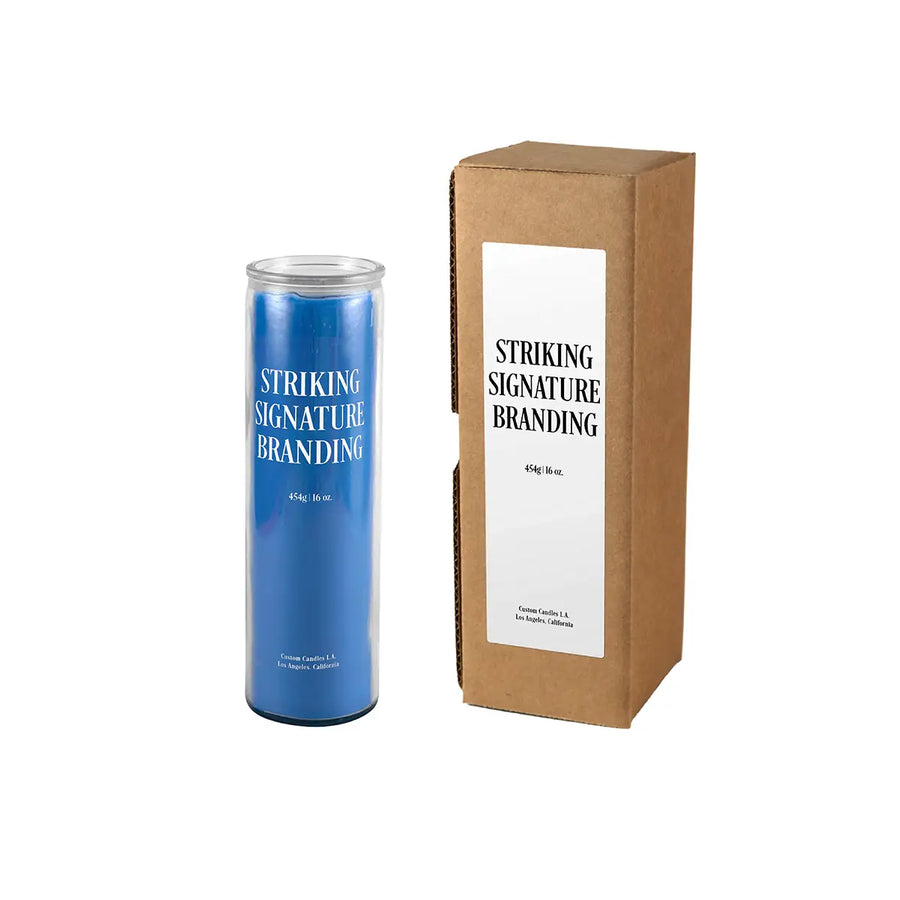 Sample: 16 oz Custom Prayer Candle – Blue