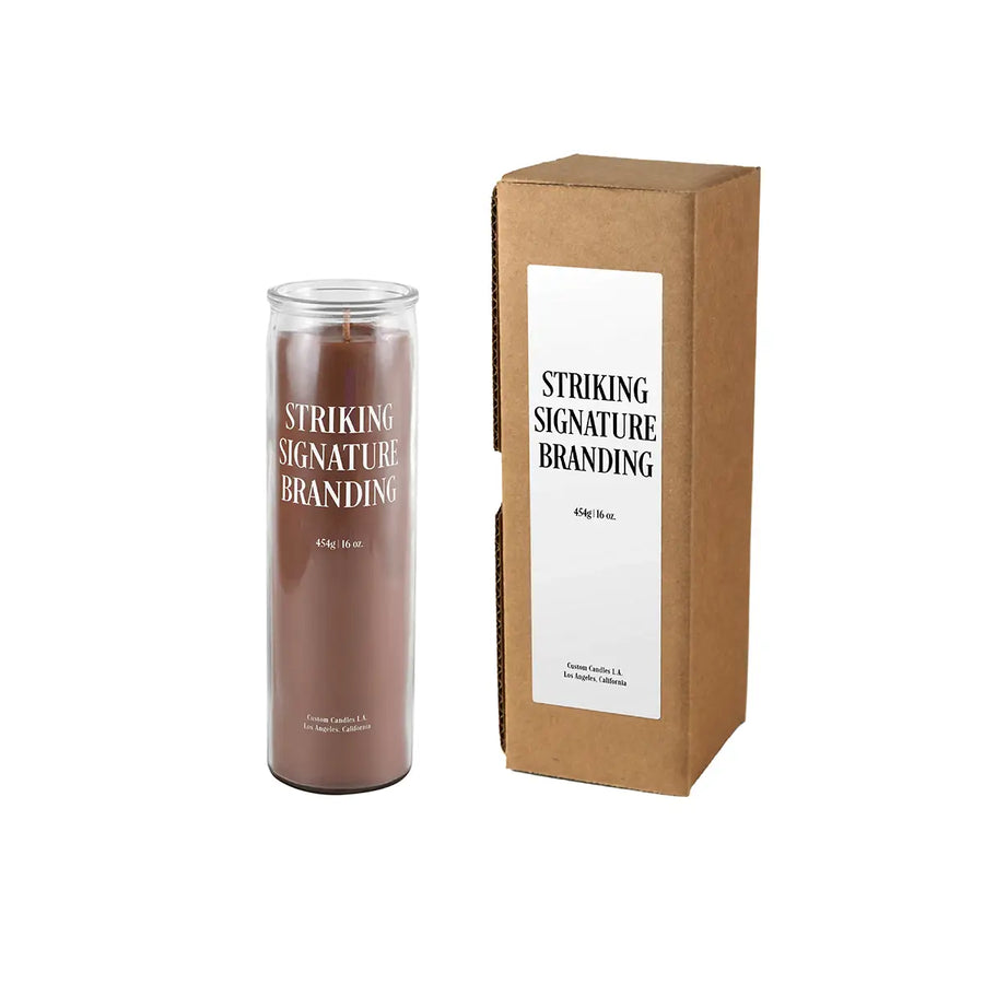 Sample: 16 oz Custom Prayer Candle – Brown