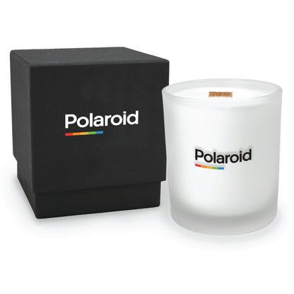 14 oz frosted glass luxury candle with elegant gift box and custom colorful logo printed on each