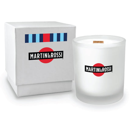 14 oz frosted glass luxury candle with elegant gift box both with matching 4color imprint