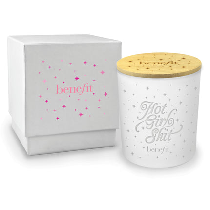14 oz engraved luxury white soy candle with bamboo lid and white gift box