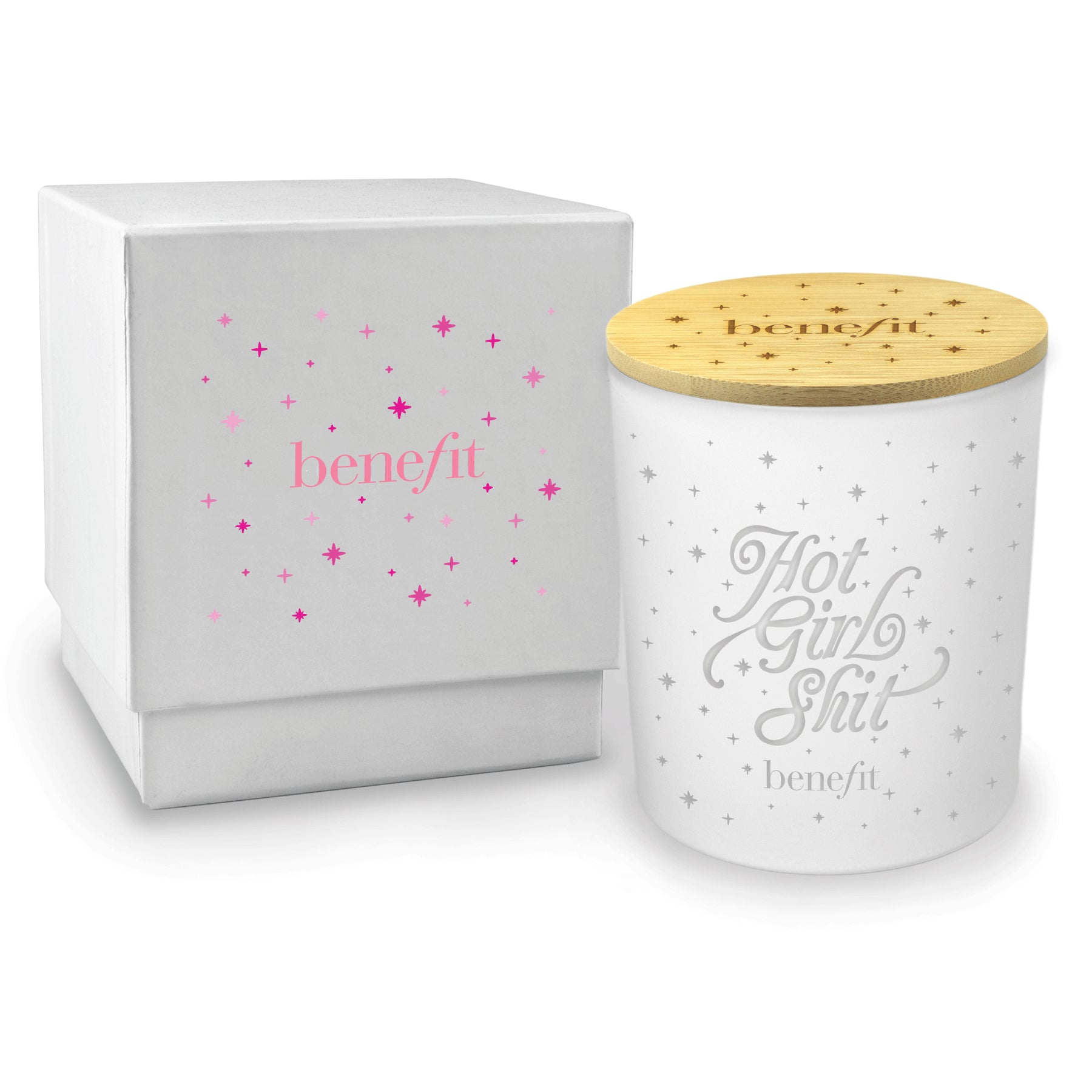 14 oz engraved luxury white soy candle with bamboo lid and white gift box