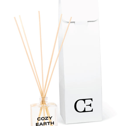 2 oz mini reed diffuser with custom branding and white gift box