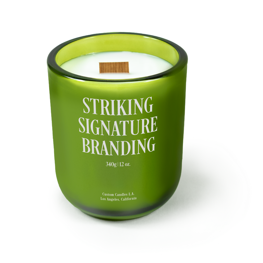 Sample: Custom Branded Candle – 12 oz Signature – Olive (Verdant Green)