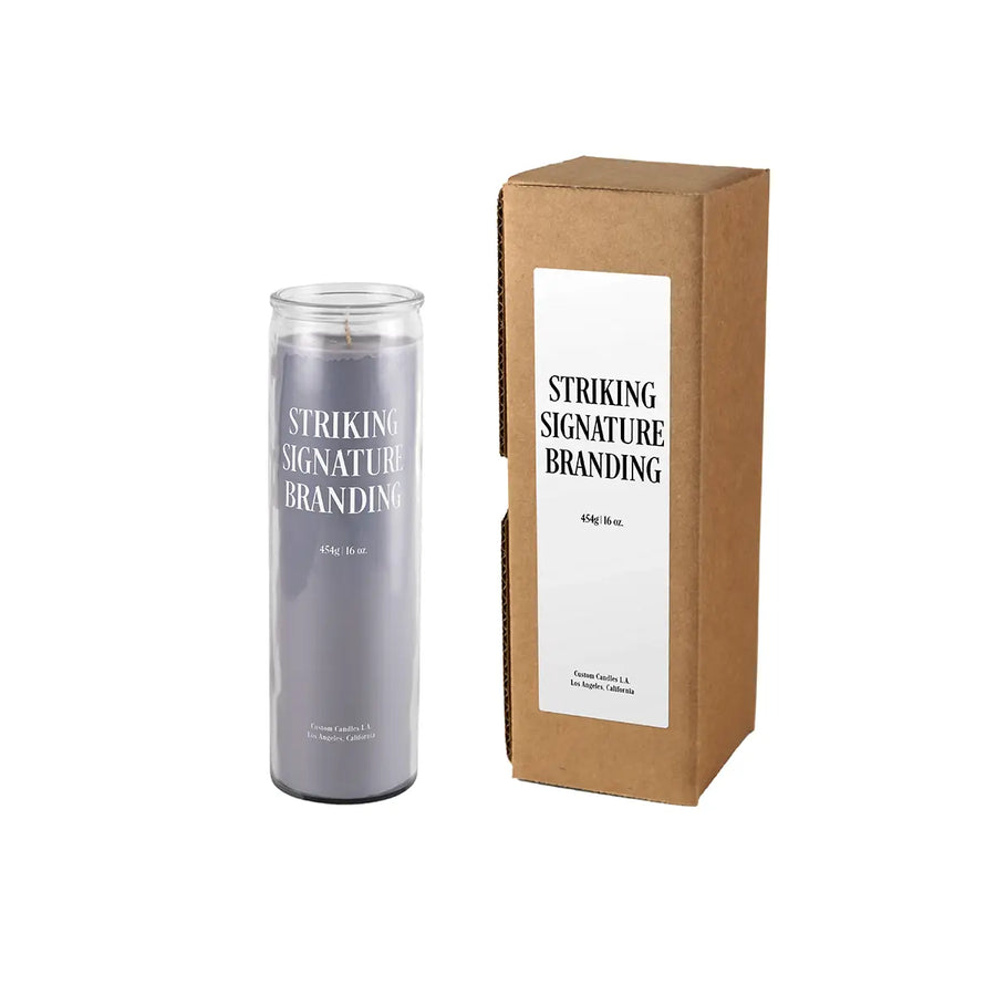 Sample: 16 oz Custom Prayer Candle – Gray