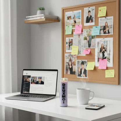 Bulk branded gray candles for events and hospitality - color-gray