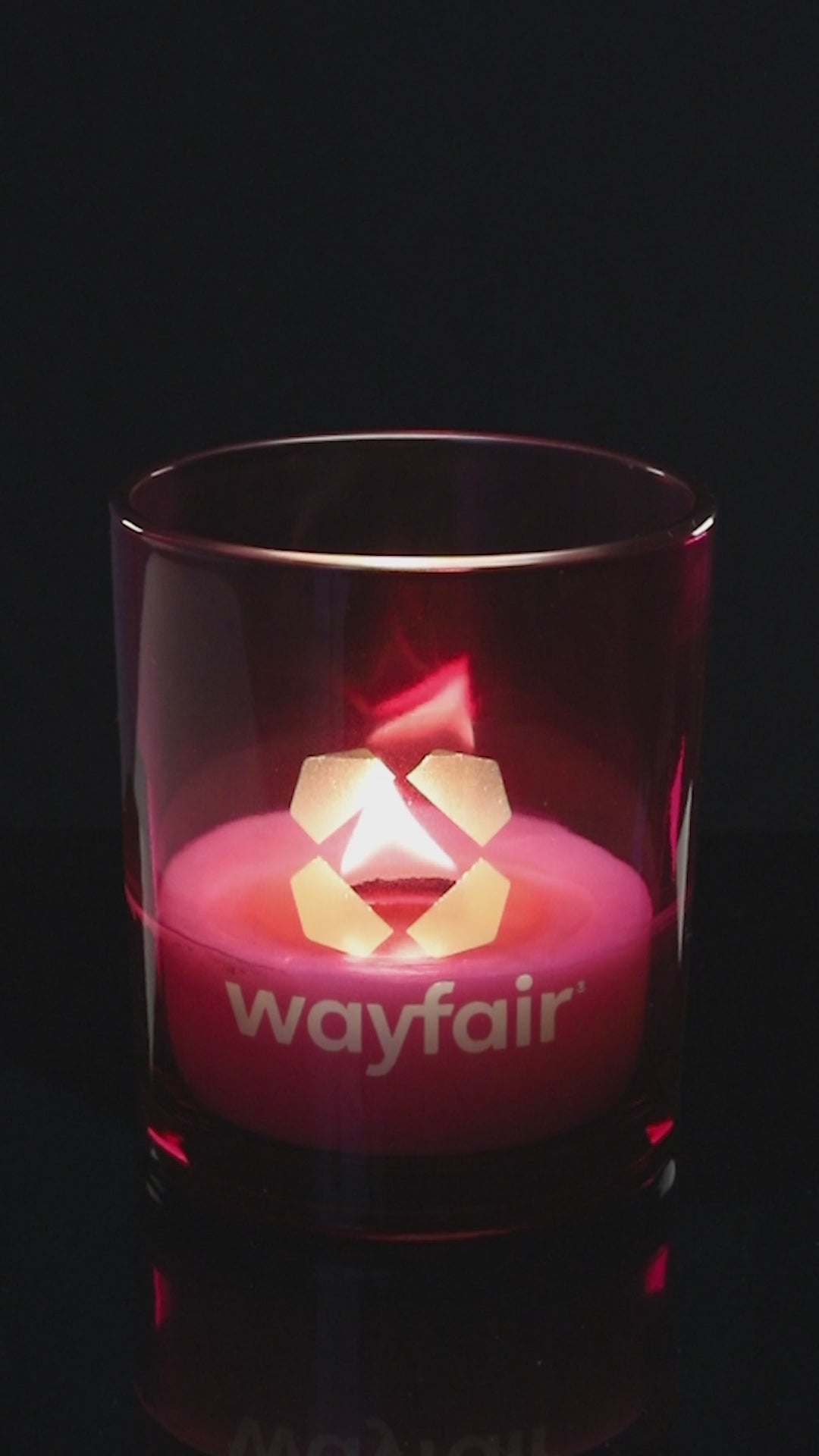 Purple 14 oz. Luxury Engraved Candle burning.