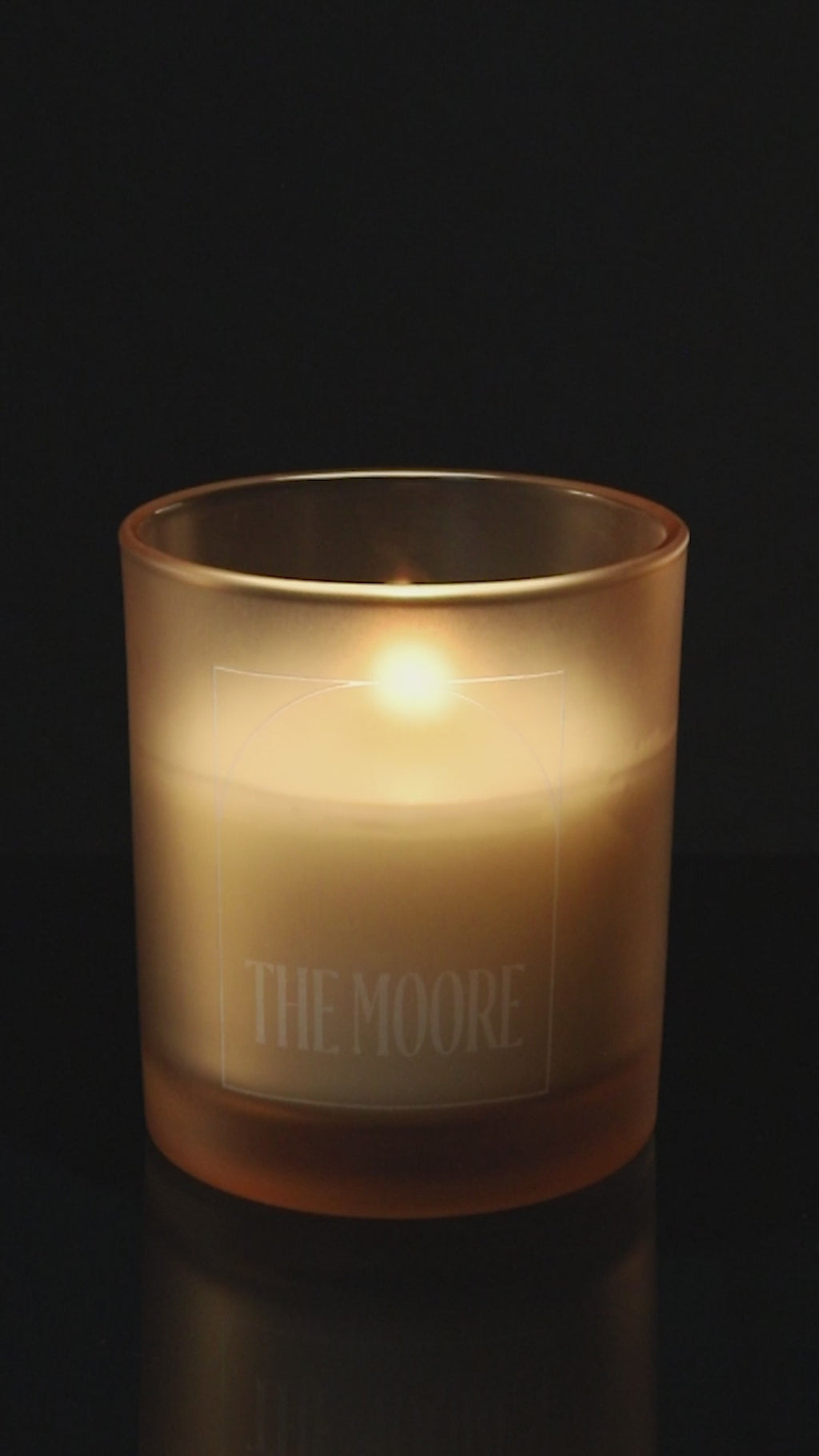 Sand 14 oz. Luxury Engraved Candle burning.