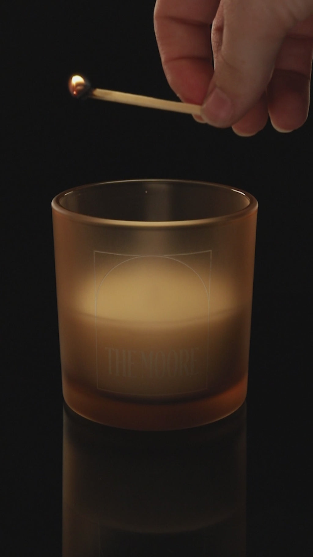 Sand 9 oz. Classic Engraved Candle burning.
