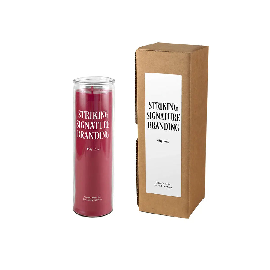 Sample: 16 oz Custom Prayer Candle – Red