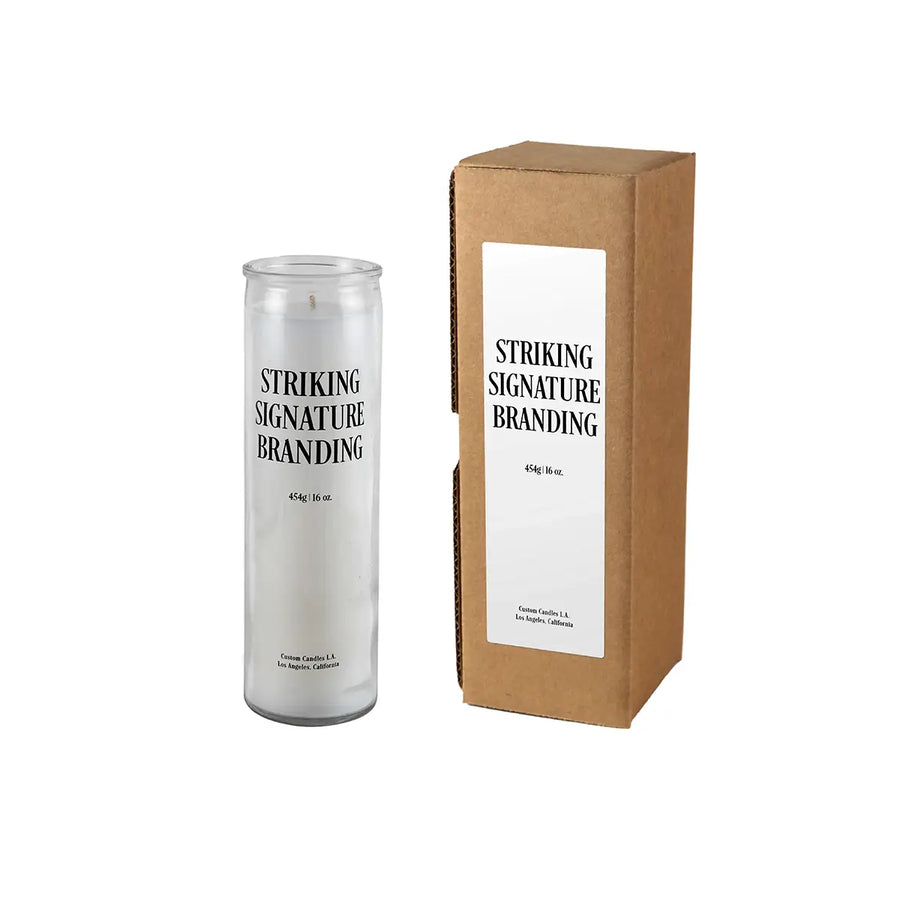 Sample: 16 oz Custom Prayer Candle – White