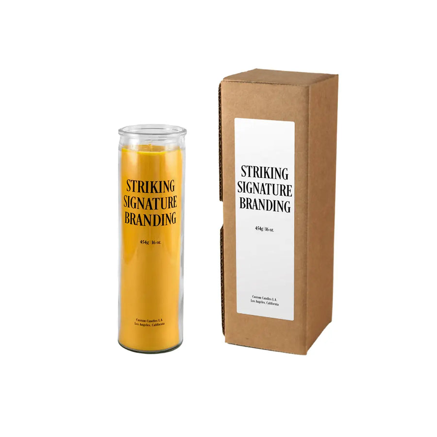Sample: 16 oz Custom Prayer Candle – Yellow