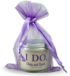 Wedding Aromatherapy Jar in Lavender Organza Bag